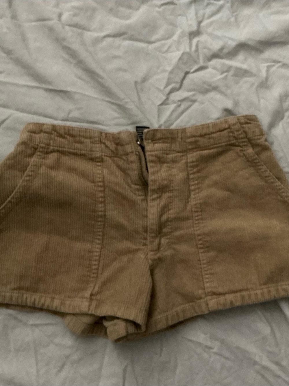 Women's Corduroy High-Rise Shorts in Tan